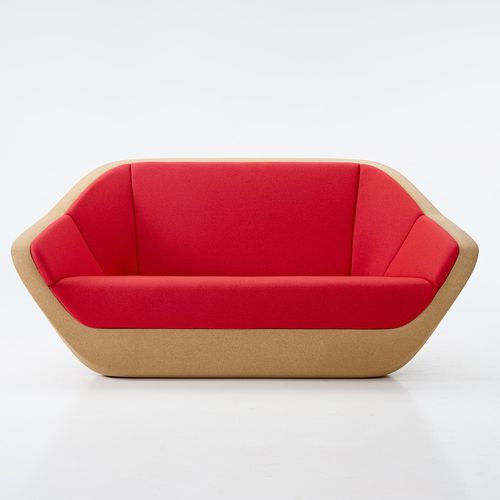 Modernes Sofa - CORQUES - Per/Use - Stoff / rot / Kork