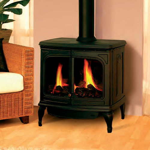 Gaskaminofen - SÉMÉRU - AUER - 5 kW...10 kW / auf Füßen / traditionell