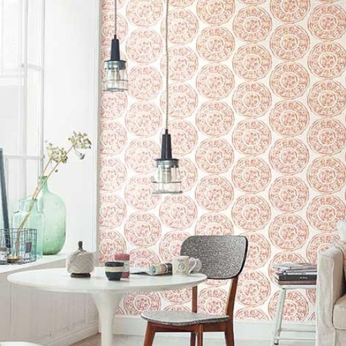 Moderne Tapete - TAMARIS - Camengo  - Blumenmotiv / Streifenmuster / geometrisches Muster