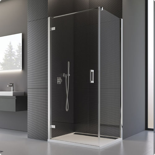 Festinstallierte Duschwand - PUR : PUR1C+PUDT2P - Ronal - drehend / für Eckeinbau / Securit®Glas