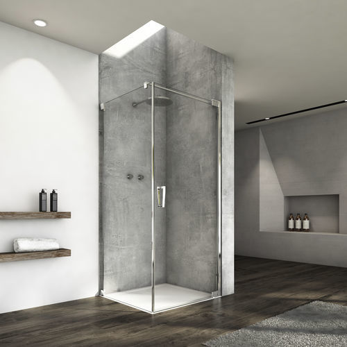 Schwenkbare Duschwand - CADURA : CA1C+CAT1 - Ronal - für Eckeinbau / Securit®Glas / maßgefertigt