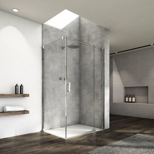Festinstallierte Duschwand - CADURA : CA13+CAT1 - Ronal - schwenkbar / für Eckeinbau / Securit®Glas