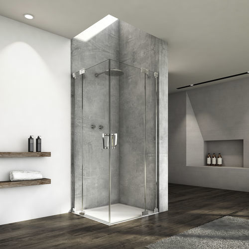 Einflügelige Duschwand - CADURA : CA13 G+D - Ronal - für Eckeinbau / Hartglas / Transparentglas