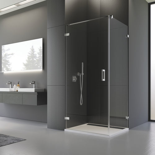 Schwenkbare Duschwand - PUR1+PURDT2 - Ronal - für Eckeinbau / auf der Duschwanne / Securit®Glas