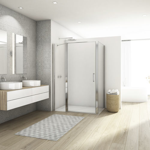 Schwenkbare Duschwand - DIVERA D22T13 + D22F1 - Ronal - rechteckig / für Eckeinbau / für Nischen