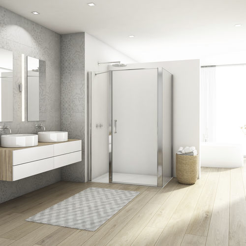 Schwenkbare Duschwand - DIVERA D22T31 + D22F1 - Ronal - für Eckeinbau / für Nischen / Securit®Glas