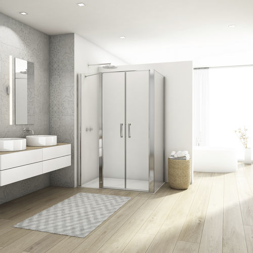 Einflügelige Duschwand - DIVERA D22T32 + D22F1 - Ronal - festinstalliert / für Eckeinbau / Securit®Glas