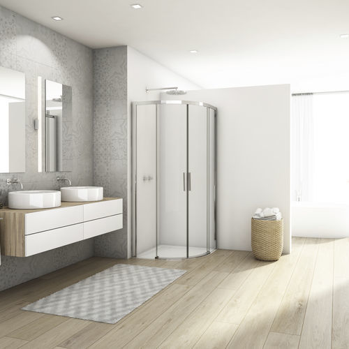 Schiebeduschwand - DIVERA D22SRB - Ronal - halbrund / für Eckeinbau / Securit®Glas