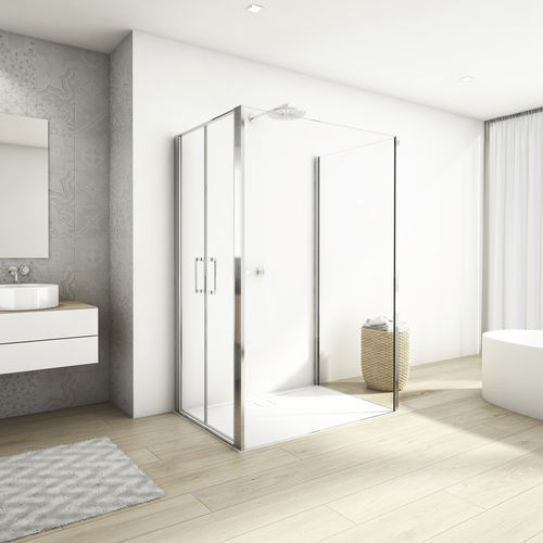 Festinstallierte Duschwand - DIVERA D22F3 - Ronal - rechteckig / auf der Duschwanne / Securit®Glas