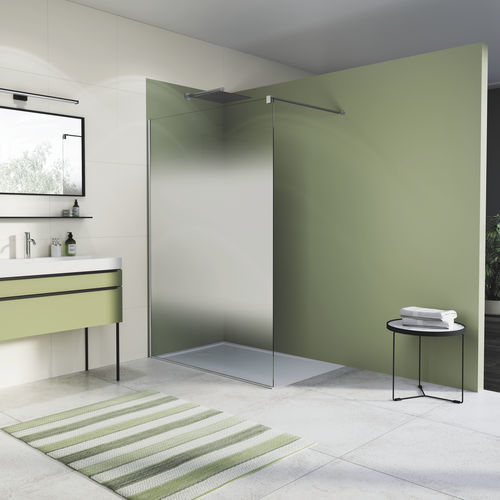 Festinstallierte Duschwand - EASY STR4P SHADE 68 - Ronal - für Eckeinbau / Securit®Glas / 8 mm