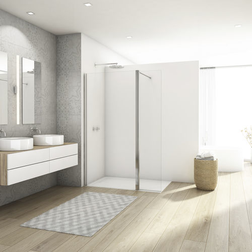 Festinstallierte Duschwand - WALK-IN DIVERA D22WI3 - Ronal - schwenkbar / für Eckeinbau / Securit®Glas