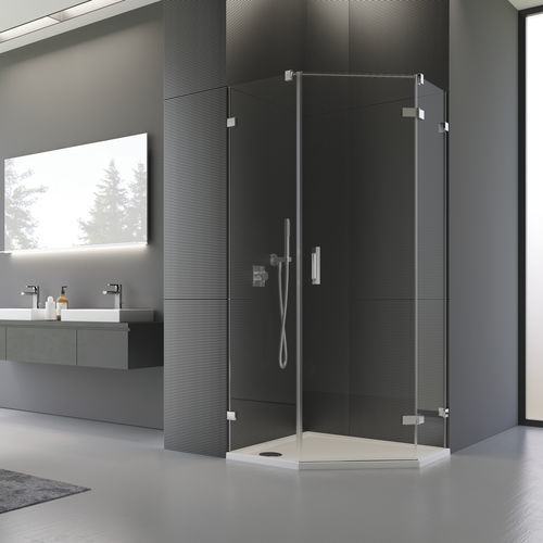 Festinstallierte Duschwand - PUR : PUR51 + PUT51 - Ronal - schwenkbar / für Eckeinbau / Securit®Glas