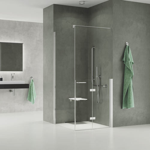 Faltbare Duschwand - SOLINO M - SOMF1 + SOMT1 - Ronal - für Eckeinbau / Securit®Glas / maßgefertigt