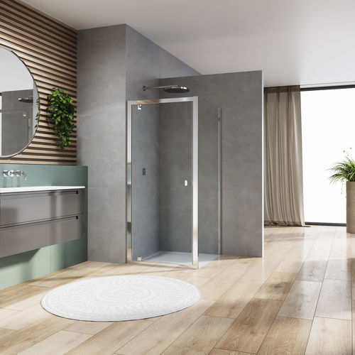 Schwenkbare Duschwand - ARELIA D20T1+D20F1 - Ronal - für Eckeinbau / für Nischen / Securit®Glas