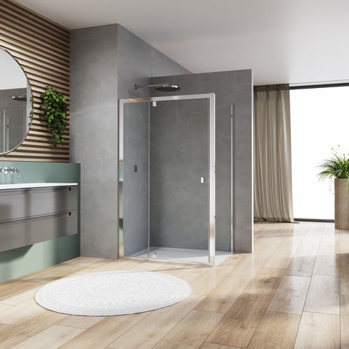 Schwenkbare Duschwand - ARELIA D20T13+D20F1 - Ronal - für Eckeinbau / für Nischen / Securit®Glas