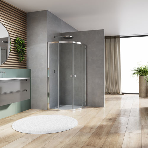 Schiebeduschwand - ARELIA D20SR - Ronal - gebogen / für Eckeinbau / Securit®Glas