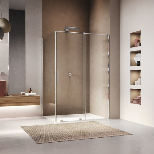 Festinstallierte Duschwand - AMALIA D35S2+D35F1 - Ronal - Schiebe / umkehrbar / für Eckeinbau