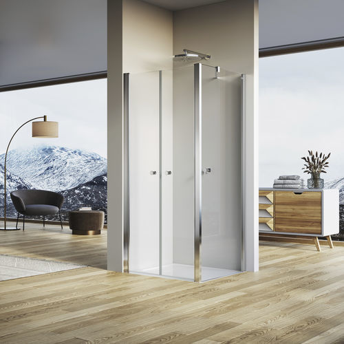 Einflügelige Duschwand - SOLINO : SOL2 + SOLT2 - Ronal - festinstalliert / für Eckeinbau / Securit®Glas