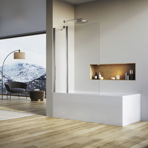 Schwenkbarer Badewannen-Duschwand - SOLINO : SOEB13 - Ronal - links / Securit®Glas / 1 Paneel