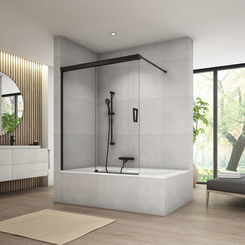 Badewannen-Duschwand / Schiebe - CADURA : CAW2B - Ronal - links / Securit®Glas / 1 Paneel