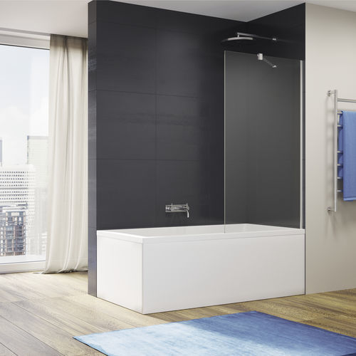 Feststehender Badewannen-Duschwand - EASY : STR4P6B - Ronal - Securit®Glas / 1 Paneel / Transparentglas