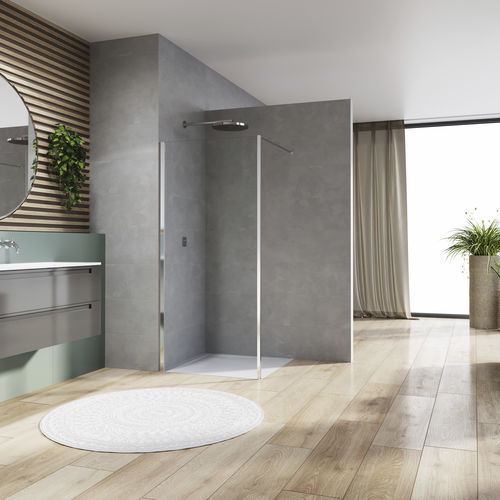 Festinstallierte Duschwand - WALK-IN ARELIA : D20F1+D20BTK1H - Ronal - Securit®Glas / Transparentglas / 5 mm
