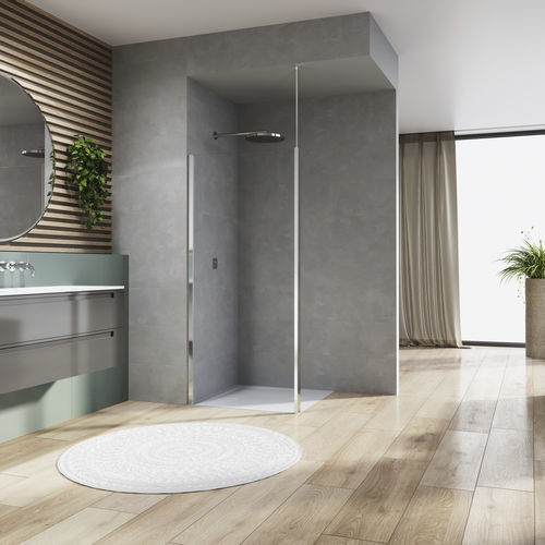 Festinstallierte Duschwand - WALK-IN ARELIA : D20F1+D20BTK1V - Ronal - Securit®Glas / Transparentglas / 5 mm