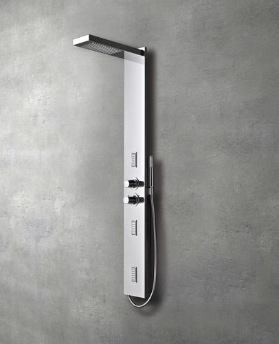 Thermostatische Duschsäule - FLAIR - Ronal - für Gewerbegebrauch / Edelstahl / Hochglanz