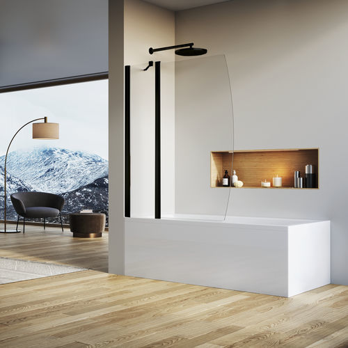 Schwenkbarer Badewannen-Duschwand - SOLB13 - Ronal - feststehend / umkehrbar / Securit®Glas