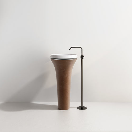 Bodenstehendes Waschbecken - CATINO FS - Ronal - Terrakotta / Mineralwerkstoff / Carrara-Marmor