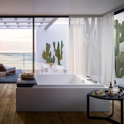 Badewanne für Eckeinbau - MAWI - Ronal - freistehend / für Wohnungen / zur beruflichen Nutzung