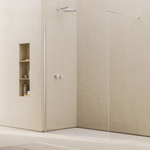 Festinstallierte Duschwand - EASY 2.0 D40 - Ronal - rechteckig / für Eckeinbau / Hartglas