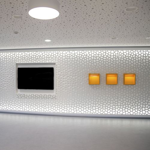 Dekorplatte für Wand - ENBW ELLWANGEN - Bruag Design Factory AG - hintergrundbeleuchtet / MDF / perforiert