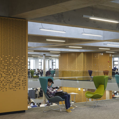 Wandmontierte Akustikplatte - TEMPLEMAN LIBRARY KENT - Bruag Design Factory AG - für Trennwand / HPL / rechteckig