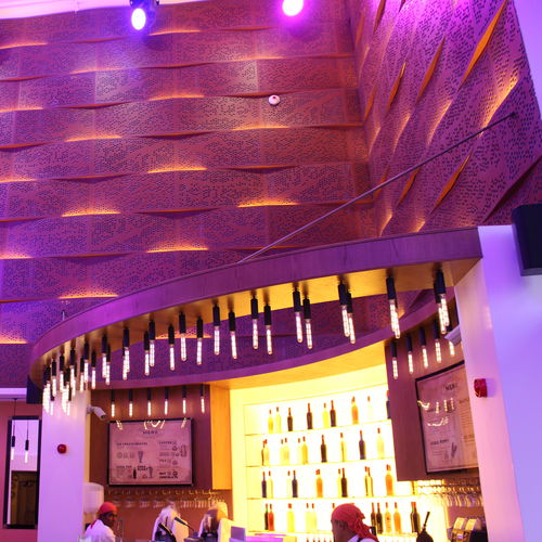 Akustikplatte für abgehängte Decken - DOME THEATRE BOXPARK, DUBAI - Bruag Design Factory AG - HPL / für professionellen Einsatz / Dekor