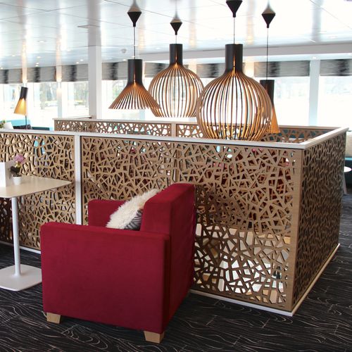 MDF-Geländer - CRUISE SHIP ELBE PRINCESSE CROISI EUROPE - Bruag Design Factory AG - Platten / für den Innenraum / für Treppen