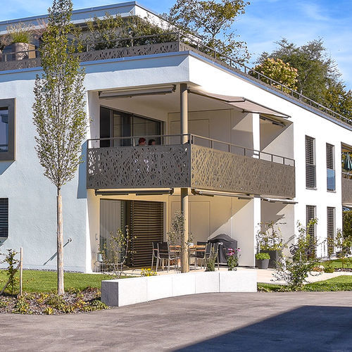 HPL-Geländer - CELLON - Uzwil Park 2022 - Bruag Design Factory AG - Platten / für Außenbereich / für Balkon