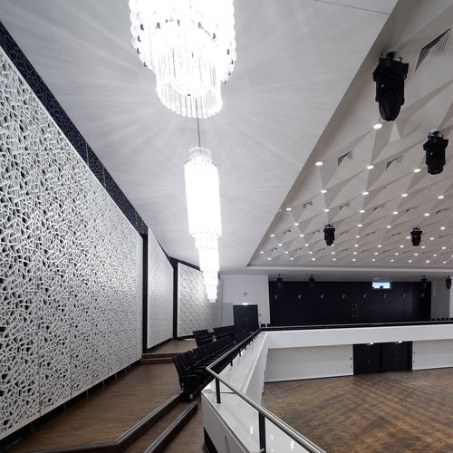 Wandmontierte Akustikplatte - CONVENTION CENTRE KOBLENZ - Bruag Design Factory AG - MDF / rechteckig / perforiert