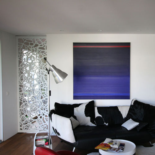 Dekorplatte für Trennwand - PRIVATE APARTMENT NUSSBAUMEN - Bruag Design Factory AG - wandmontiert / MDF / perforiert