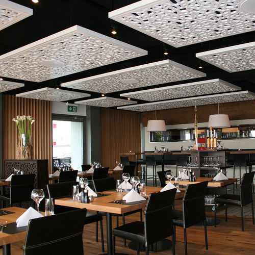 Akustikplatte für abgehängte Decken - STEAKHOUSE MARINA LACHEN - Bruag Design Factory AG - MDF / rechteckig / für professionellen Einsatz