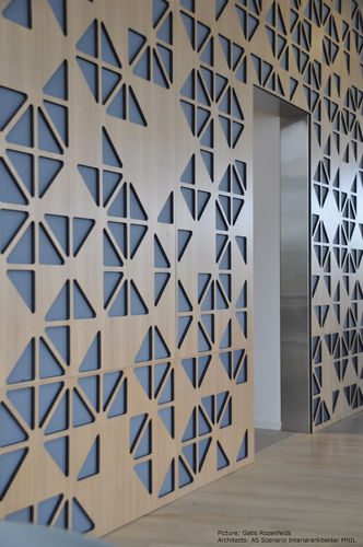 Wandmontierte Akustikplatte - WÄRTSILÄ STORD - Bruag Design Factory AG - für Trennwand / Sperrholz / rechteckig