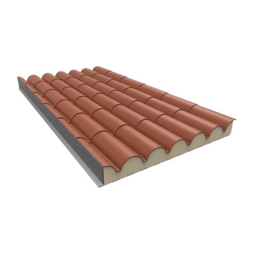 Sandwichpaneel für Dach - Panel Sándwich Group - 2 Deckschichten aus galvanisiertem Stahl / Isolierkern / Polyisocyanuratkern PIR