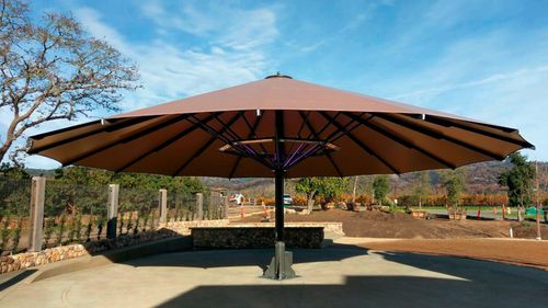 Quadratischer Sonnenschirm - MAGNUM - Bahama GmbH - rund / mit Zentralmast / Stoff