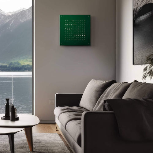Moderne Uhr - VELVET - qlocktwo - wandmontiert / mit LCD-Digitalanzeige / für Gewerbegebrauch