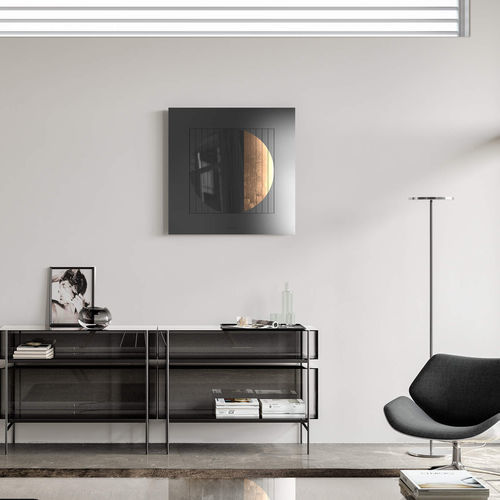Monduhr - DAWN GOLD - qlocktwo - modern / wandmontiert / für Gewerbegebrauch