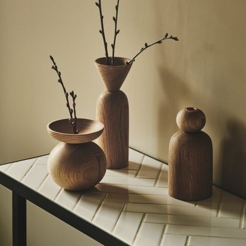 Moderne Vase - Bowl  - Applicata - Eiche / gebeiztes Holz / Tisch