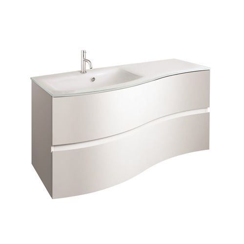 Wandhängender Waschtisch-Unterschrank - SVELTE 100 - Crosswater - Glas / modern / mit Schubladen