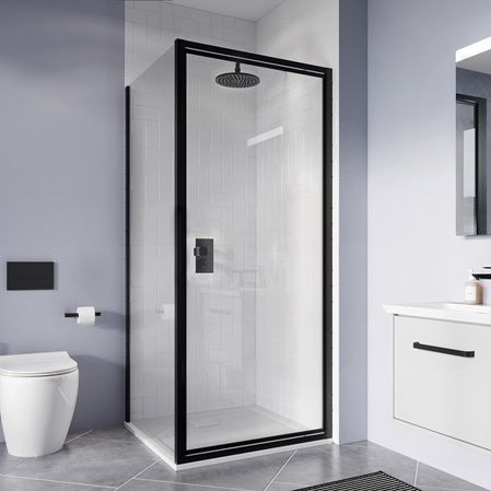 Glas-Duschkabine - CLEAR 6 - Crosswater - mit Pendeltür / quadratisch