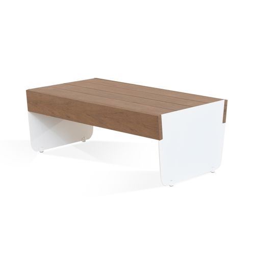 Moderne Gartenbank - Banco 1m/2m - TARIMATEC - Holz / Stahl / ohne Rückenlehne