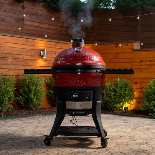Holzkohle-Gartengrill - BIG JOE™ KONNECTED JOE™ - Kamado Joe - auf Rollen / bodenstehend / Edelstahl